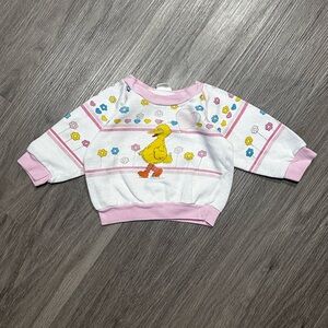 Sesame Street Pink and White Kids Sweater